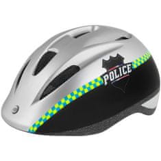 Force Prilba Fun Police - detská, čiernobiela - veľkosť S (48-54 cm)