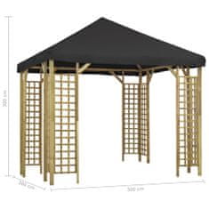 Vidaxl Altánok 3x3 m, antracitový