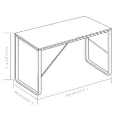 Vidaxl Počítačový stôl, čierny 120x60x73 cm
