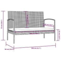 Petromila vidaXL 16-dielna záhradná sedacia súprava s podložkami polyratanová sivá