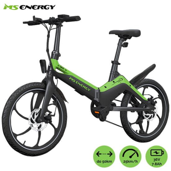 MS ENERGY E-bike i10, black green