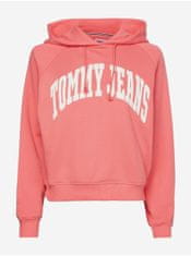 Tommy Jeans Ružová dámska mikina s kapucňou Tommy Jeans XS