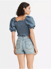 Levis Modrá dámska cropped halenka s balónovými rukávmi Levi's S