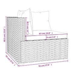 Petromila vidaXL 10-dielna záhradná sedacia súprava s podložkami polyratan sivá