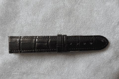 LAVVU Čierny prešívaný remienok CROCO z luxusnej kože TOP GRAIN - 22