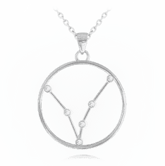 MINET Strieborný náhrdelník so znamením zverokruhu STARS - Ryby - český krištáľ