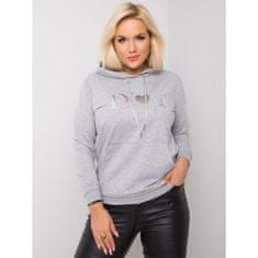 RELEVANCE Dámska mikina s kapucňou a klokankou plus size SHILA sivá RV-BL-0127.54P_377639 Univerzálne