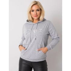 RELEVANCE Dámska mikina s kapucňou a klokankou plus size SHILA sivá RV-BL-0127.54P_377639 Univerzálne