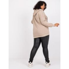 RELEVANCE Dámska plus size mikina s dlhým rukávom AMANDA beige RV-BL-7099.60_383811 Univerzálne