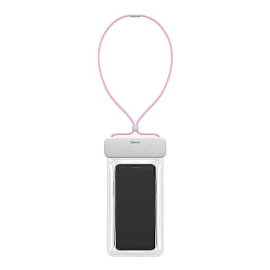 BASEUS Let's Go vodotesné puzdro na mobil 7.2'', biele/ružové