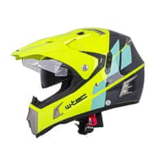 W-TEC Moto prilba Dualsport Farba Fluo Yellow-Blue, Veľkosť M (57-58)