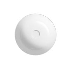 CERSANIT Larga, okrúhle umývadlo na dosku 40x40 cm, biela lesklá, K677-001