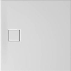 CERSANIT Tako Slim, štvorcová sprchová vanička 90x90x4 cm + biely sifón, biela, S932-158