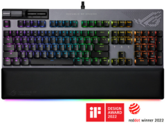 ASUS ROG Strix Flare II Animate tipkovnica, ROG NX Red, PBT, RGB, USB, US SLO, grafitna (90MP02E6-BKUA01)