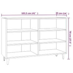 Vidaxl Komoda hnedý dub 103,5x35x70 cm drevotrieska