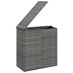 Vidaxl Záhradný úložný box z polyratanu 100x49x103,5 cm sivý