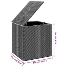 Petromila vidaXL Záhradný úložný box z polyratanu 100x97,5x104 cm čierny