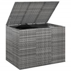 Petromila vidaXL Záhradný box na vankúše z polyratanu 145x100x103 cm sivý