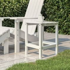 Vidaxl Záhradný stôl Adirondack biely 38x38x46 cm HDPE