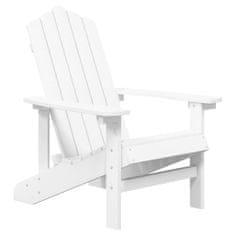 Vidaxl Záhradná stolička Adirondack HDPE biela