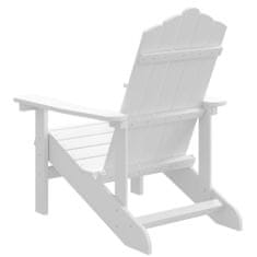 Vidaxl Záhradná stolička Adirondack HDPE biela