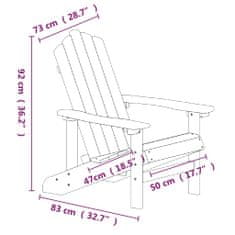 Vidaxl Záhradné stoličky Adirondack 2 ks HDPE biele