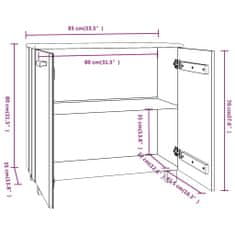 Vidaxl Komoda medovo-hnedá 85x35x80 cm masívne borovicové drevo