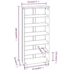 Vidaxl Skrinka na CD biela 45x18x100 cm masívna borovica