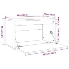 Vidaxl Nástenné skrinky biele 60x30x35 cm masívne borovicové drevo