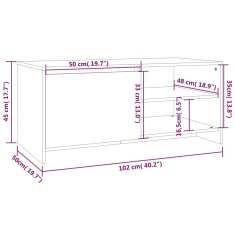 Vidaxl Konferenčný stolík, sivá sonoma 102x50x45 cm, kompozitné drevo