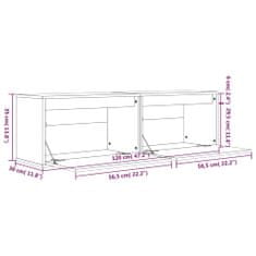 Vidaxl Nástenné skrinky 2 ks čierne 60x30x35 cm masívna borovica