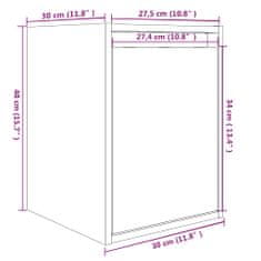 Vidaxl Nástenné skrinky 2 ks medovo-hnedé 30x30x40cm masívna borovica