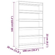 Vidaxl Knižnica/deliaca stena dub sonoma 100x30x166 cm