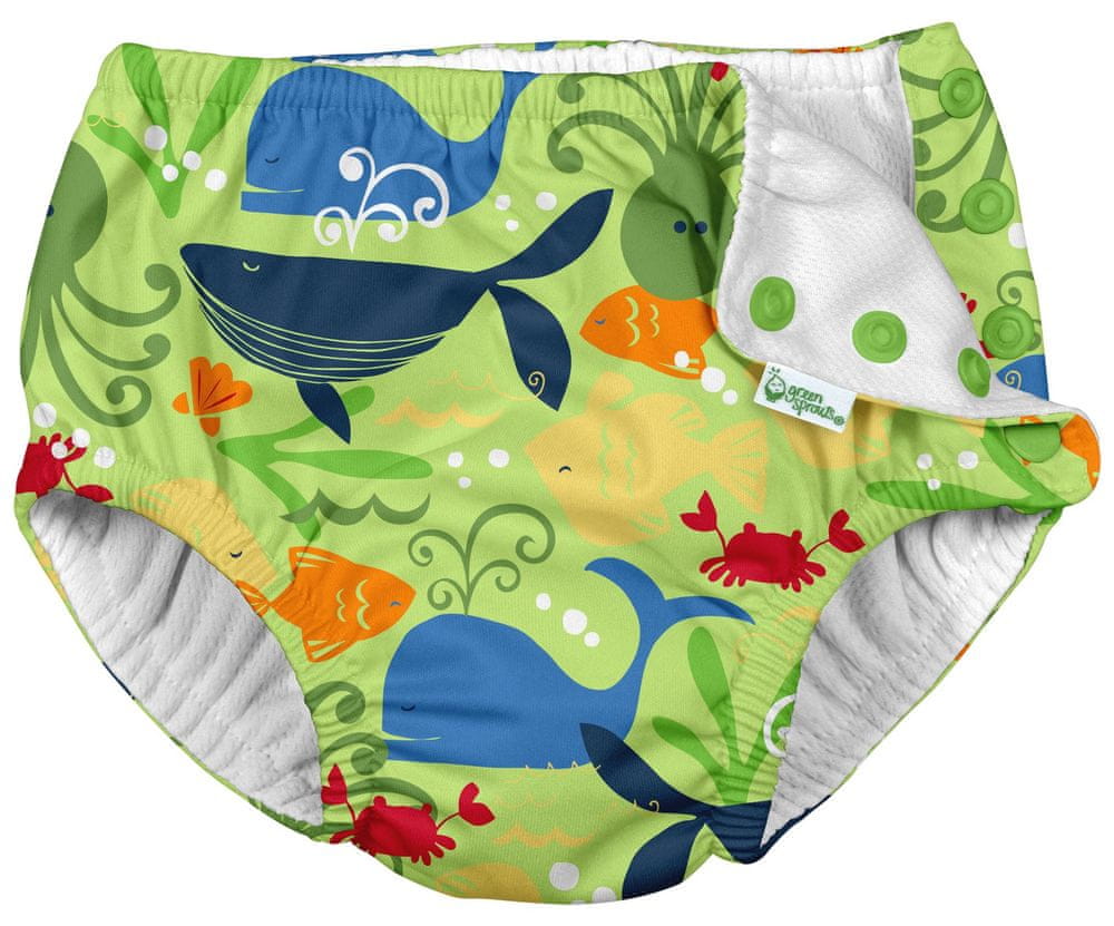 iPlay Green Sprouts Plienkové plavky, GREEN SEALIFE, 3-6M