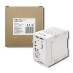 Qoltec Napájací zdroj na DIN lištu | 90W | 12V | 7,5A | Biely | Slim