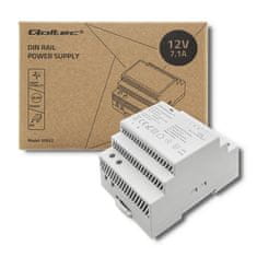 Qoltec Napájací zdroj na DIN lištu | 85,2W | 12V | 7,1A | Sivá