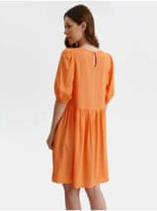 Top Secret Oranžové dámske krátke šaty s balonovými rukávmi TOP SECRET S