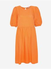 Top Secret Oranžové dámske krátke šaty s balonovými rukávmi TOP SECRET S