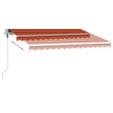 Vidaxl Automatická markíza LED senzor vetra 350x250 cm oranžovo-hnedá