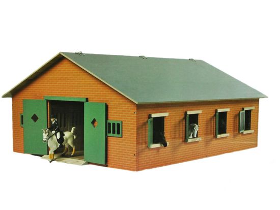 Kids Globe Stajňa pre kone drevená 72,5x60x37,5cm 1:24 v krabici