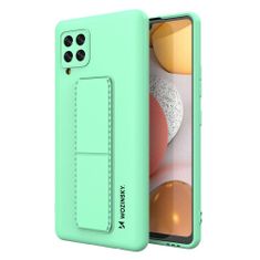 shumee Silikónové puzdro so stojanom pre Samsung Galaxy A42 5G Kickstand Case Mint