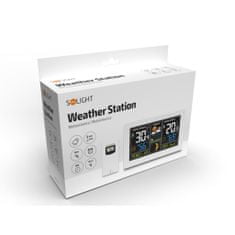 Solight Solight meteostanice, extra veľký farebný LCD, teplota, vlhkosť, tlak, RCC, USB nabíjanie, biela TE81W