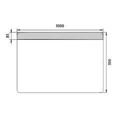 NIMCO Séria 23000 ZP 23004 LED zrkadlo 1000x700 rám hliníkový - Nimco