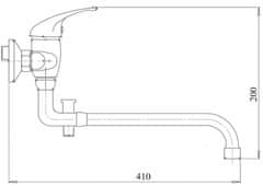 NOVASERVIS Vaňová paneláková batéria 100 mm Metalia 55 chróm 55037,0 - Novaservis