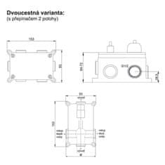 Mereo Sonáta sprchová batéria podomietková s prepínačom, Mbox, oválny kryt M-CB60106B - Mereo