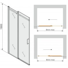 Mexen OMEGA sprchové dvere 120x190 cm 8 mm chróm-číre 825-120-000-01-00 - MEXEN