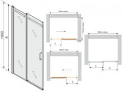 Mexen OMEGA sprchové dvere 120x190 cm 8 mm chróm-číre 825-120-000-01-00 - MEXEN