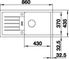 BLANCO FAVUM XL 6 S 524233 drez s odkvapom, obojstranný antracit drez vstavaný - Blanco