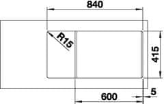 BLANCO FAVUM XL 6 S 524233 drez s odkvapom, obojstranný antracit drez vstavaný - Blanco