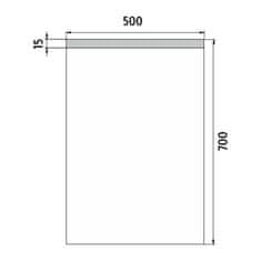 NIMCO Séria 8000 ZP 8001 LED zrkadlo 500x700 rám hliníkový - Nimco